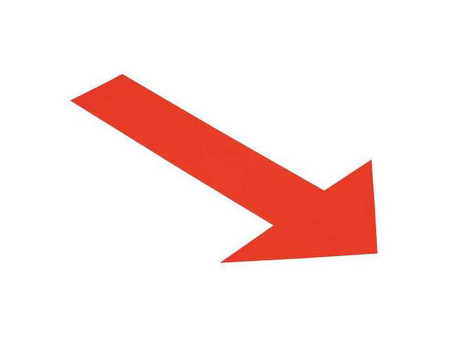 MIGHTY LINE ARROW10R Arrow Tape Floor Marking Vinyl Red, 6' W x 10' L, 50 mil