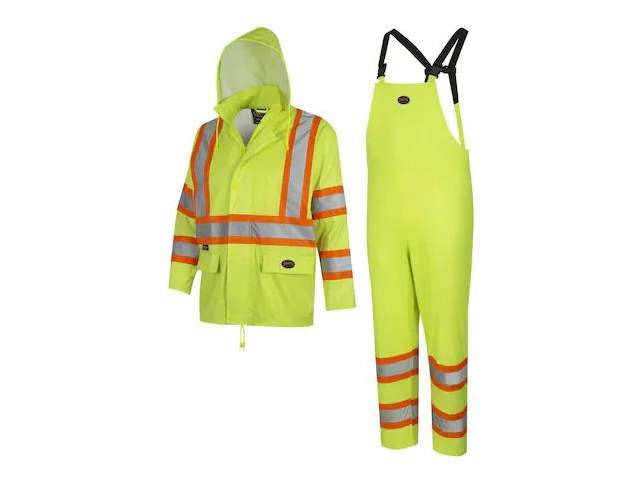 PIONEER V1080160U-2XL Safety Rain Suit,Hi-Vis Yellow,2XL