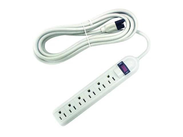 POWER FIRST 52NY42 Surge Protector Outlet Strip,White