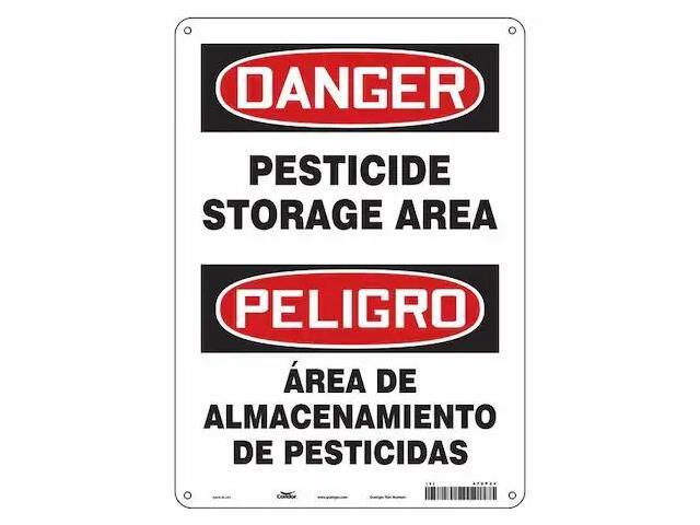 CONDOR 470P24 Safety Sign, 14 in Height, 10 in Width, Polyethylene, Vertical