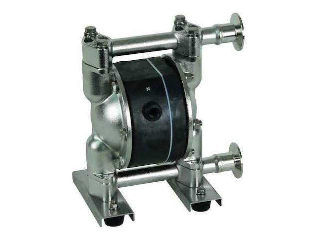 DAYTON 22A602 Double Diaphragm Pump, 316 Stainless Steel, Air Operated, Hytrel