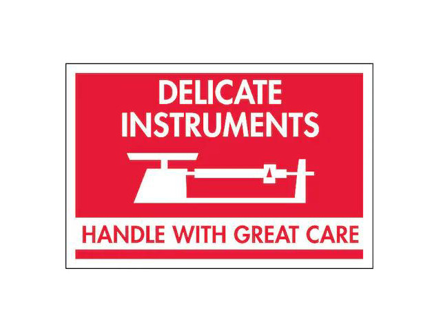 TAPECASE 16U877 2' x 3' Adhesive Back Shipping Labels, Delicate Instr. Handle