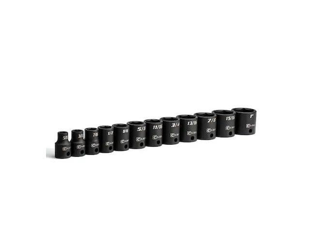 CAPRI TOOLS CP53000-12SS 3/8 in Drive Shallow Impact Socket Set, SAE, 12 pcs
