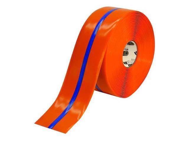 MIGHTY LINE 4ROBCTR Industrial Safety Floor Marking Tape Vinyl Orange/Blue, 4'
