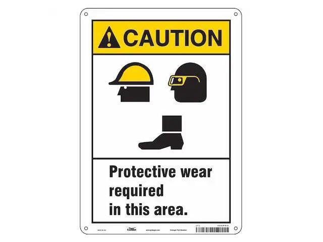 CONDOR 466P93 Safety Sign, 14 in Height, 10 in Width, Aluminum, Vertical