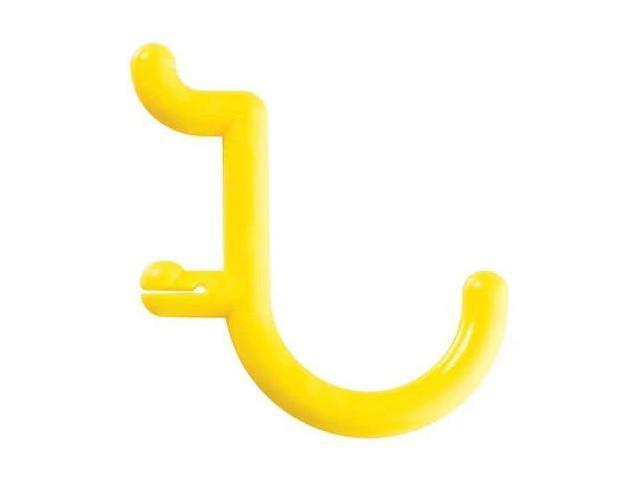 FUNCTIONAIRE 25-FH1-2 Locking Pegboard Hooks,1in. L,Yellow,PK25
