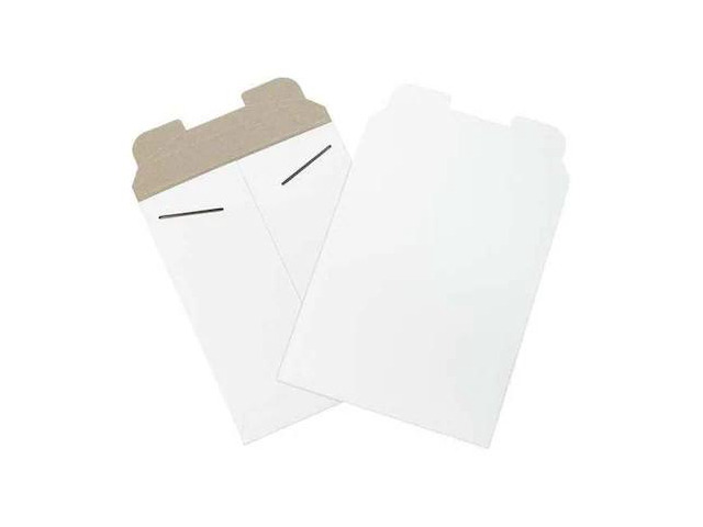 PARTNERS BRAND RM2W Flat Mailers, 9' x 11-1/2', White, PK100