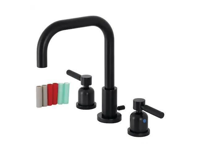 Kingston Brass FSC8930DKL Kaiser Widespread Bathroom Faucet with Brass Pop-Up, Matte Black
