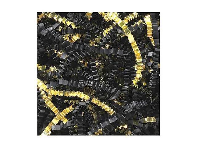 PARTNERS BRAND CPB10GG Crinkle Paper, 10 lb., Black/Gold, 1/Case