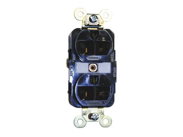 HUBBELL WIRING DEVICE-KELLEMS HBL5362BK Duplex Straight Blade Receptacle,
