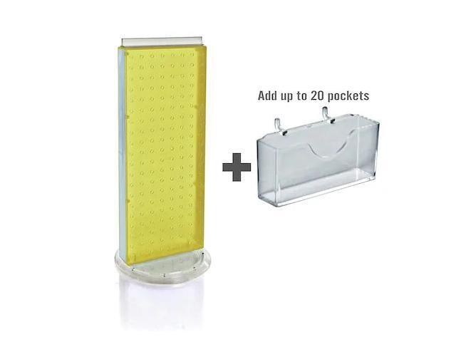 AZAR DISPLAYS 700505-YEL 20 Pocket Revolving Pegboard Gift Card Kit for
