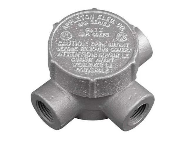 APPLETON ELECTRIC GRJT75 Conduit Outlet Body,Iron,T,3/4 In.