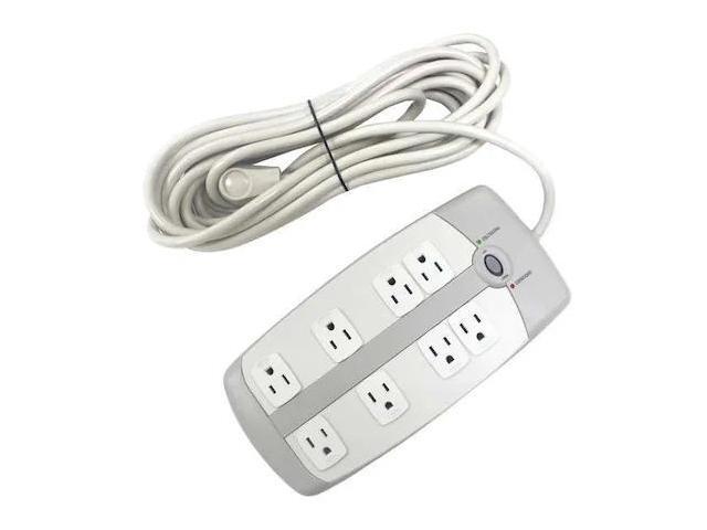 POWER FIRST 52NY53 Surge Protector Outlet Strip,White