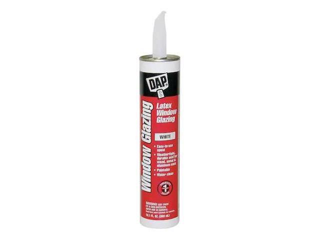 DAP 12108 Acrylic Latex Sealant, 10 oz, Cartridge, White, Acrylic Latex Base,