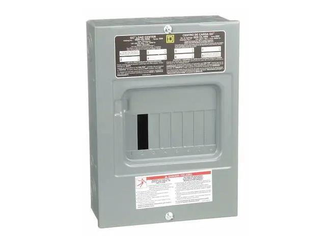 Load Center, Main Lug, 100 Amps, 120/240VAC Voltage, Number of Spaces: 6
