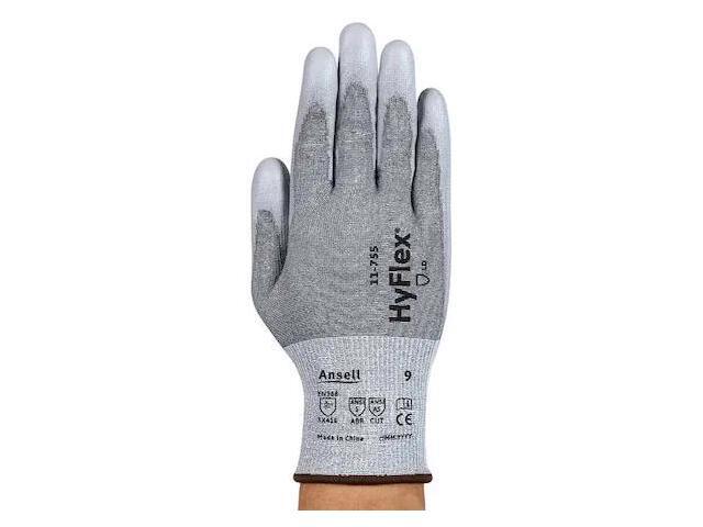 ANSELL 11755 Knit Gloves, Cut Level A5,Dipped,Polyurethane,Smooth,6 1 PR