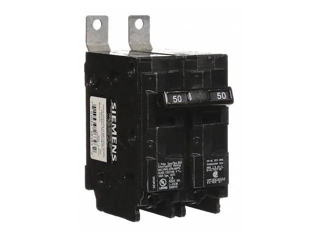 SIEMENS B250H Miniature Circuit Breaker, BL Series, 50A, 2 Pole, 120/240V AC,