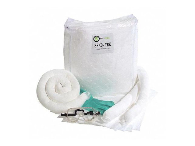 SPILLTECH SPKO-TRK Spill Kit, 8 gal Volume Absorbed per Kit, Bag, White, 29