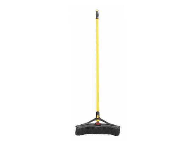 Rubbermaid Maximizer Push-to-Center Broom 18' Polypropylene Bristles Yellow/Blk