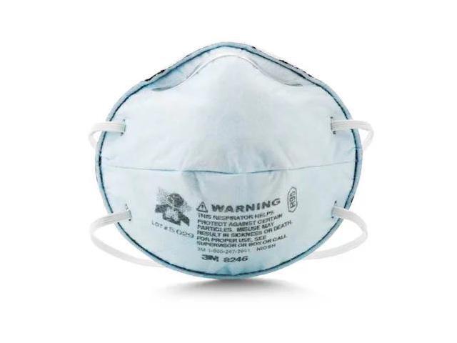 3M 8246 Disposable Respirator, Nuisance Acid Gas, R95, Molded, Dual,