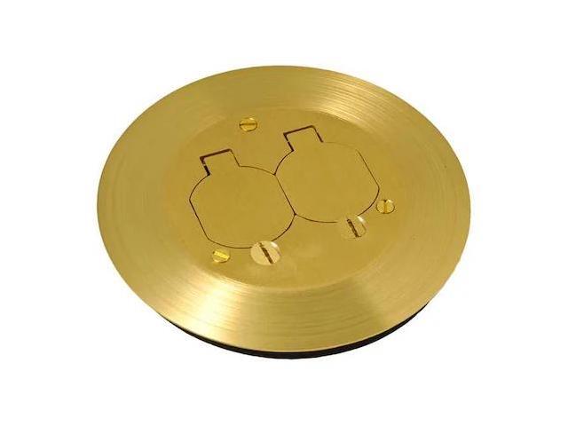 Raco Floor Box Cover, Brass, Shape: Round, 6-1/4' Length, 6-1/4' Width
