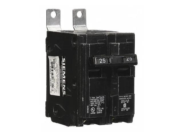 SIEMENS B225 Miniature Circuit Breaker, BL Series, 25A, 2 Pole, 120/240V AC,