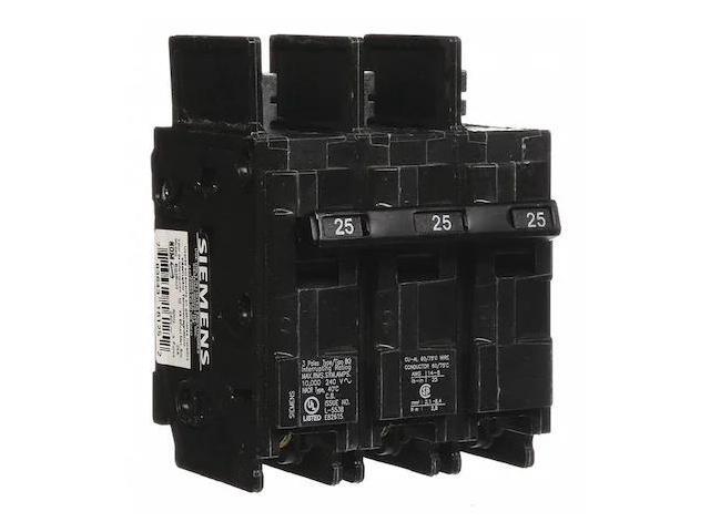 SIEMENS BQ3B025 Miniature Circuit Breaker, BQ Series, 25A, 3 Pole, 240V AC,