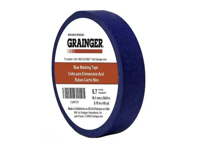 ZORO SELECT TC27-0.75' X 60YD Painter's Tape, 3/4 in W x 60 yd L, 5.7 mil