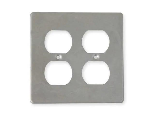 HUBBELL KILLARK 2FA Weatherproof Cover, 2 Gang, Aluminum, Duplex Receptacle