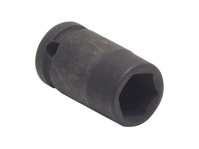 WESTWARD 4LYT7 WESTWARD 3/8 in Drive Impact Socket, Standard Socket, Black