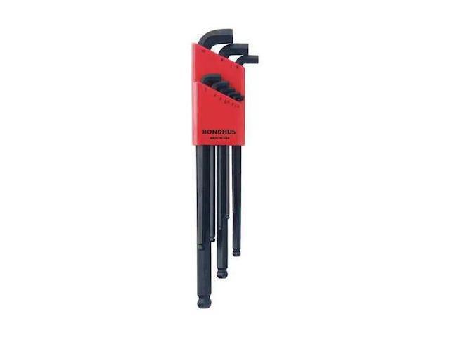 Bondhus 16599 Set of 9 Balldriver Stubby L-wrenches, sizes 1.5-10mm