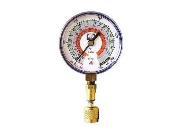 JB INDUSTRIES QC-G820 Test Gauge,Blue,For R-22, R-404A, R-410A