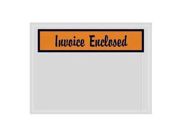 TAPE LOGIC PL3 'Invoice Enclosed' Envelopes, 4 1/2' x 6', Orange, PK1000