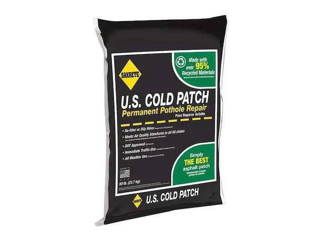SAKRETE 60450007 US Cold Patch Permanent Pothole Repair, 50 lb Bag, Recycled