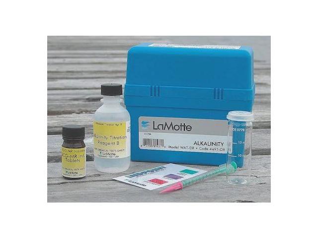 LAMOTTE 4491-DR-01 Water Testing Kit,Alkalinity,0to 200 PPM