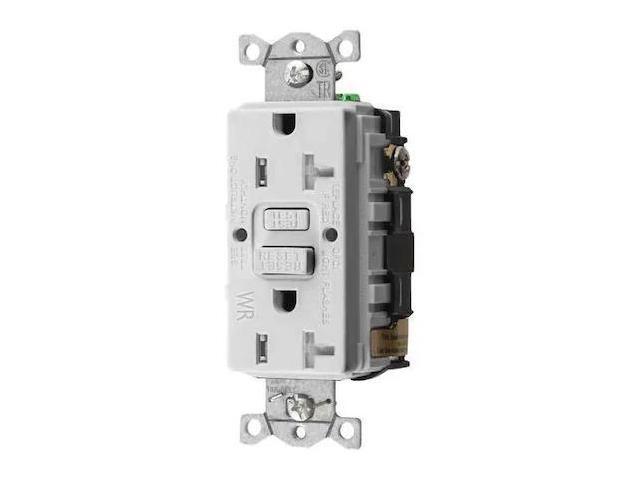 HUBBELL GFRTW20W GFCI Receptacle,20A,125VAC,5-20R,White