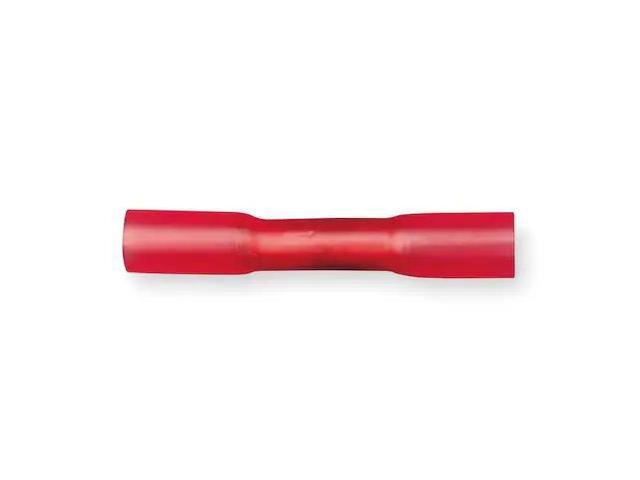 3M BSV18Q Butt Splice Wire Connector, 18 AWG Max, Red, Vinyl Insulation, 600 V,
