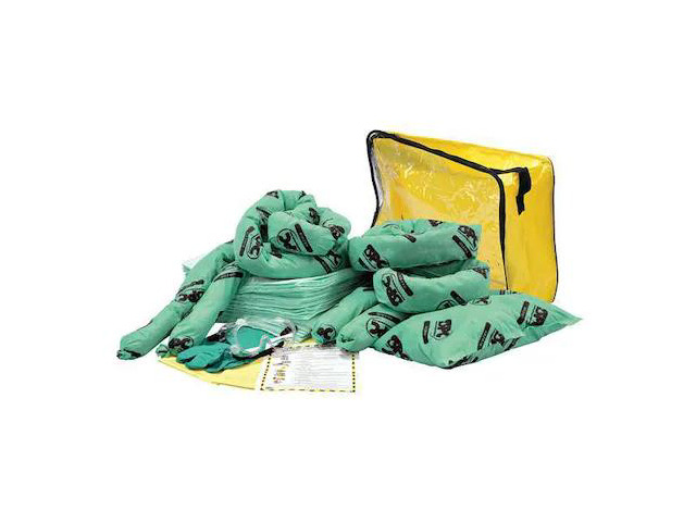 BRADY SKH-CFB Spill Kit, 15 gal Volume Absorbed per Kit, Bag, Clear/Yellow