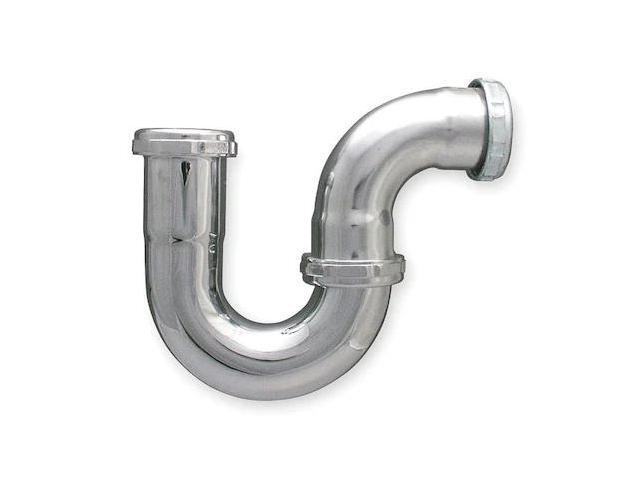 ZORO SELECT 1PNP1 1-1/2' or 1-1/4 Dia, Brass, Chrome/Brass, -, Repair Trap