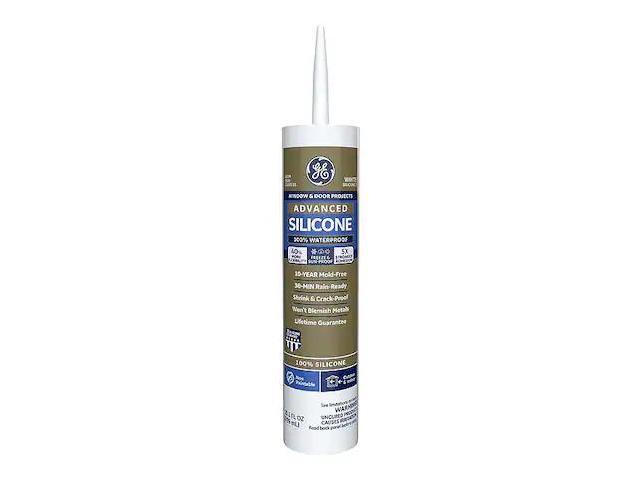 GE 2811093 Silicone Sealant, 10 oz, Cartridge, White, Silicone Base, Advanced