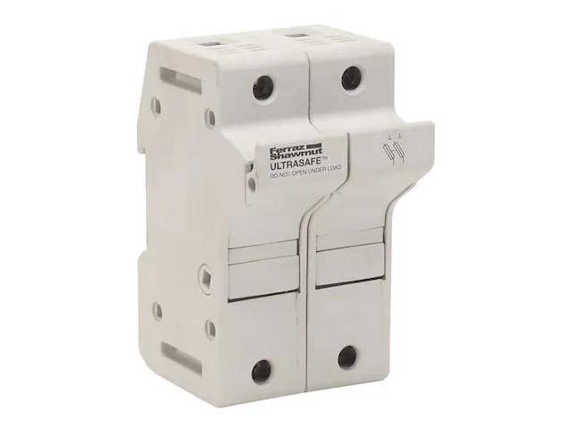 MERSEN US6J2 Finger Safe Fuse Block, J UL Class, 600V AC/DC Volt Rating, 2