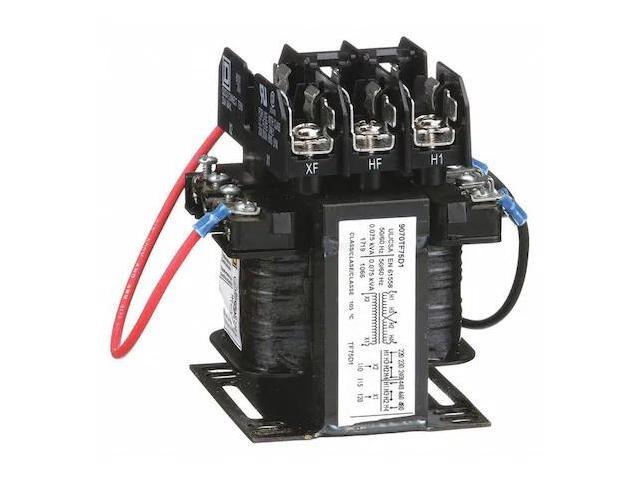 SQUARE D 9070TF75D1 Control Transformer, 75 VA, Not Rated, 120V AC, 240/480V AC