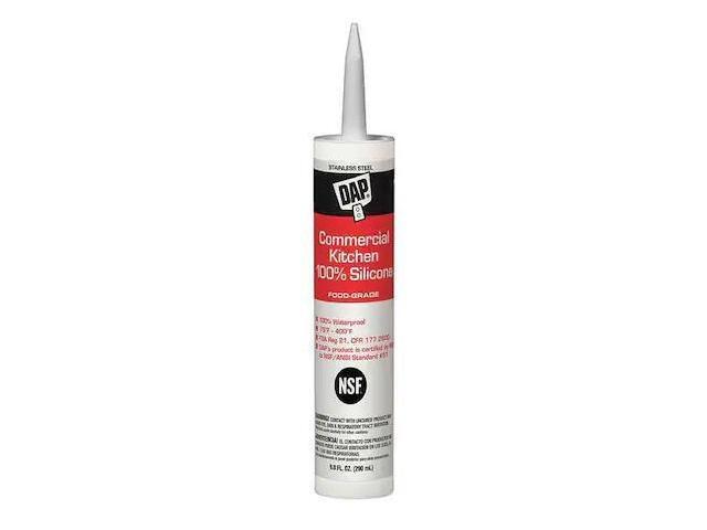 DAP 8660 Silicone Sealant, 10 oz, Cartridge, Stainless Steel, Silicone Base,