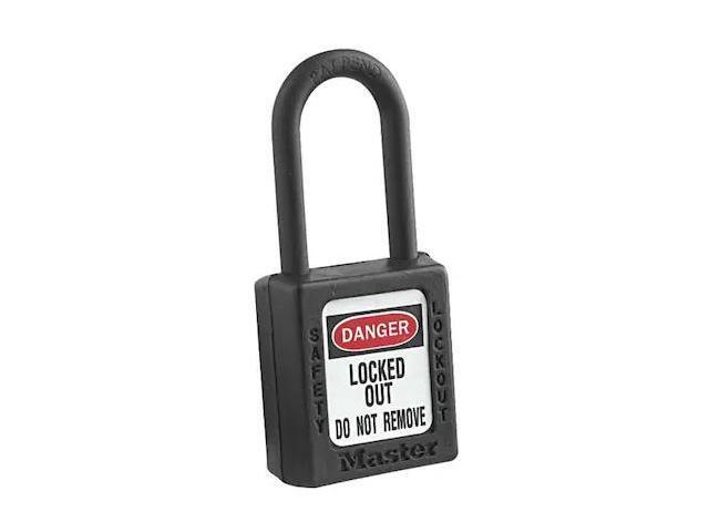 MASTER LOCK 406KABLK 4XX0006 Lockout Padlock, Keyed Alike, Thermoplastic,
