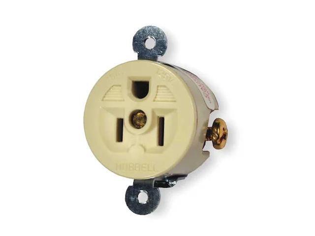 HUBBELL WIRING DEVICE-KELLEMS HBL5258I Straight Blade Receptacle, 5-15R, 15 A,