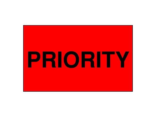 TAPECASE 16U903 3' x 5' Adhesive Back Shipping Labels, Priority, Pk500