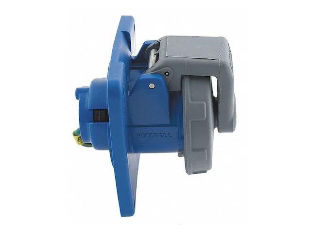 HUBBELL WIRING DEVICE-KELLEMS HBL3100R6W Watertight Pin & Sleeve Receptacle,