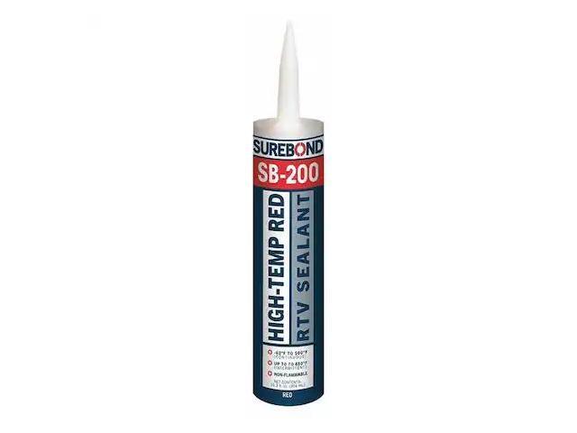 SUREBOND SB-200 T RE Acetoxy Cure Gasket Sealant, 10.3 oz, Red, Temp Range -62