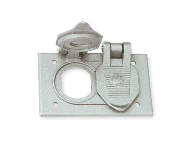 HUBBELL KILLARK FCLA2 Weatherproof Cover, 1 Gang, Aluminum, Duplex Receptacle