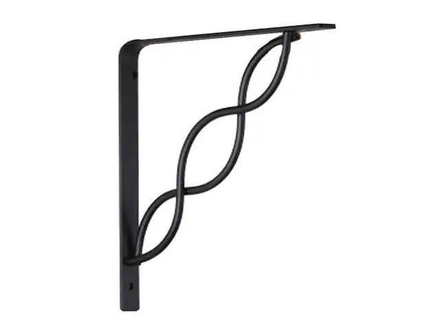 JOHN STERLING RP-0091-8BK 8 IN Black Scroll Shelf Bracket